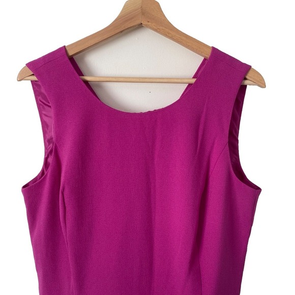 Covington Sleeveless Cocktail Midi Dress Fuchsia Pink Knee Length Flare Size 10 - Picture 3 of 9